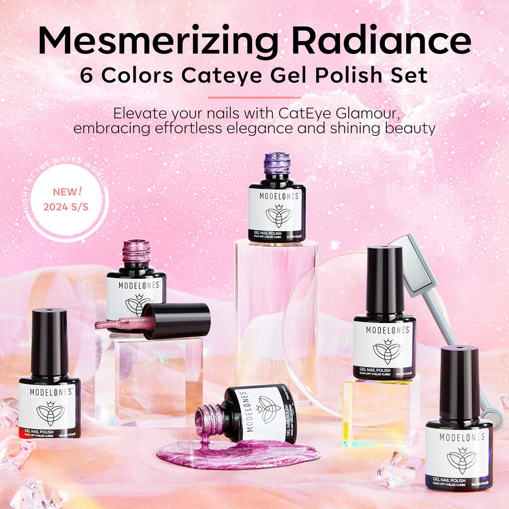 Modelones magnet included to create customizable cat-eye effects on nails.