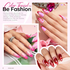 Modelones mermaid pink gel polish for vibrant, ocean-inspired nails.