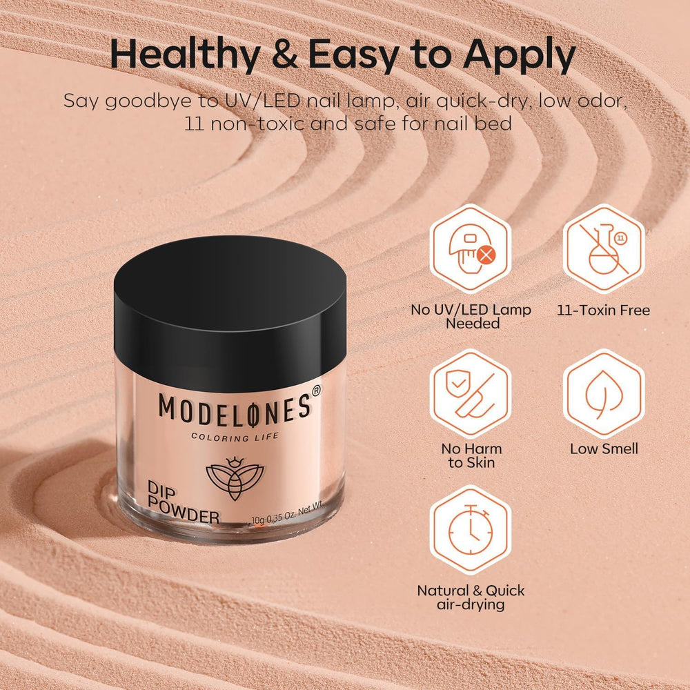 Modelones nail brush for precise powder application and cleanup.