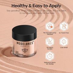 Modelones nail brush for precise powder application and cleanup.