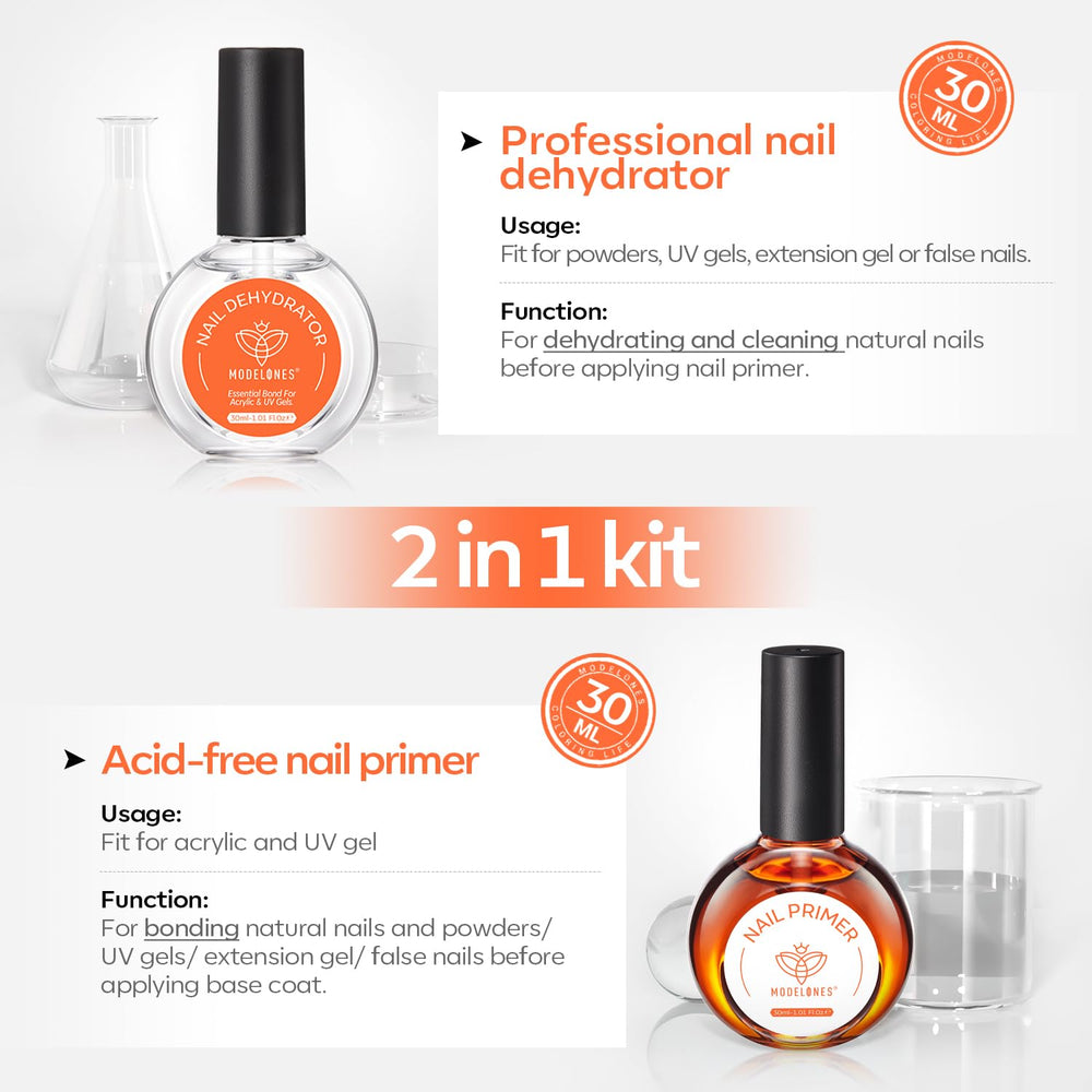 modelones nail prep dehydrator packaging showing safe, acid-free formula