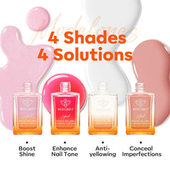 Modelones Nail Strengthener Kit bottles array shows diverse shades for different occasions.