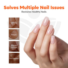 Modelones Nail Strengthener Kit brush application demonstrates easy daily use.