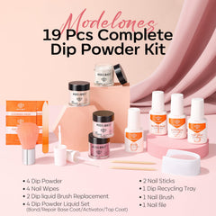 Modelones nude dip powder for natural-looking, flexible coverage.