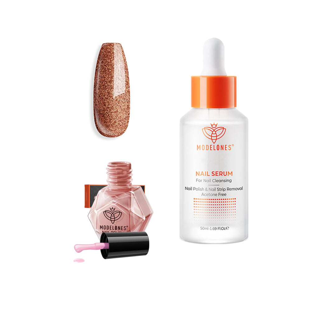 Modelones nude nail polish bottle in a chic shade for a sophisticated manicure.