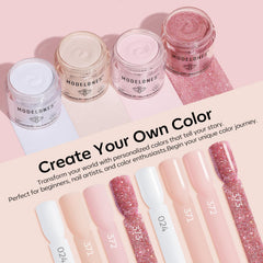 Modelones pink dip powder swatch for versatile, everyday nail styles.