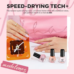 Modelones pink nude nail polish bottle ideal for natural-looking nails.