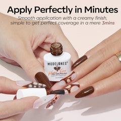 Modelones polka dot nail art design inspires chic, subtle style.