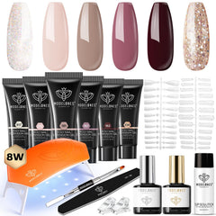 Modelones poly extension gel nail kit with six colors for versatile at home manicures.