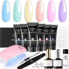 Modelones poly gel kit 60pcs with pastel colors for easy extensions.