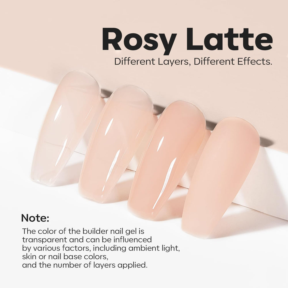 Modelones rose gel base coat providing natural-looking underlayer.