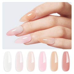 Modelones six‑color nude to pink tones for versatile manicures