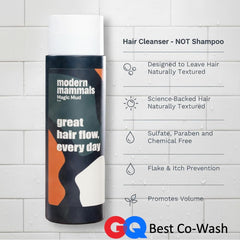 Modern Mammals Men's Hydrating Shampoo boosts natural hair volume without heaviness.