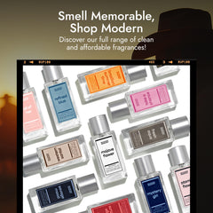 Modern Memory Western Santal travel-size packaging ideal for on-the-go refinement.