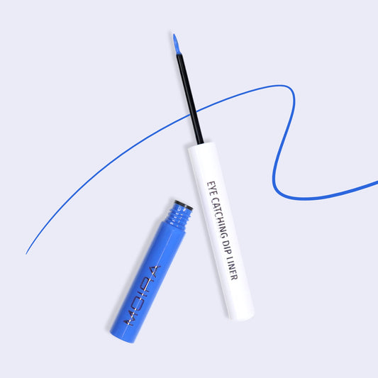Moira Eye Catching Dip Liner 006 Royal Blue close-up of precise brush tip for long-lasting definition