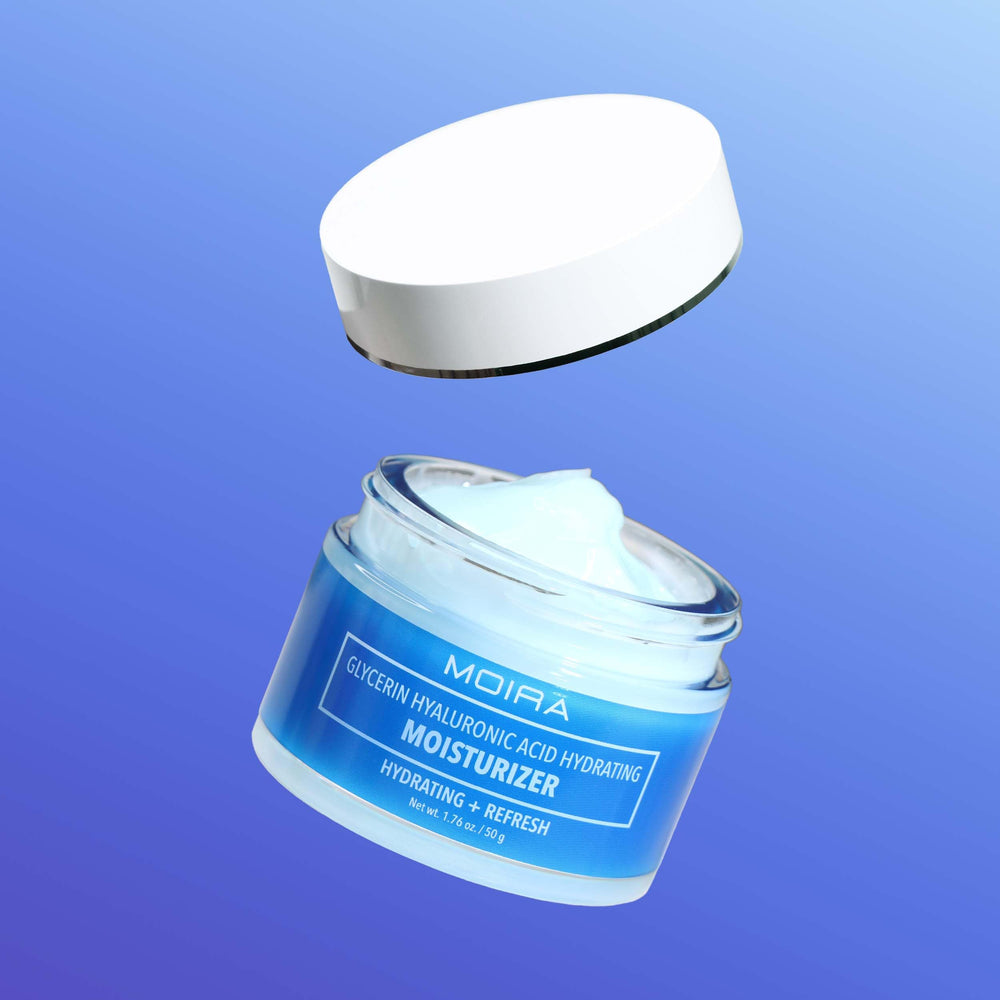 Moira dispenser closeup demonstrates easy pump application for quick skincare routines.
