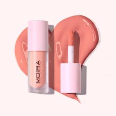 Moira Love Steady Liquid Blush bottle close-up showing pigment-rich formula for radiant payoff.