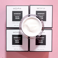 Moira Overnight Treatment Facial Cream after use with glowing morning skin