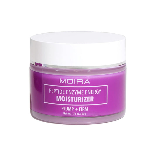 Moira Peptide Enzyme Energy Moisturizer bottle closeup with lightweight hydration