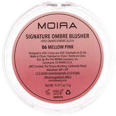 Cheek swatch on skin reveals natural glow with mellow pink.