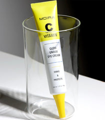 Moira Vitamin C Complex Glow Cream application smoothing into skin.