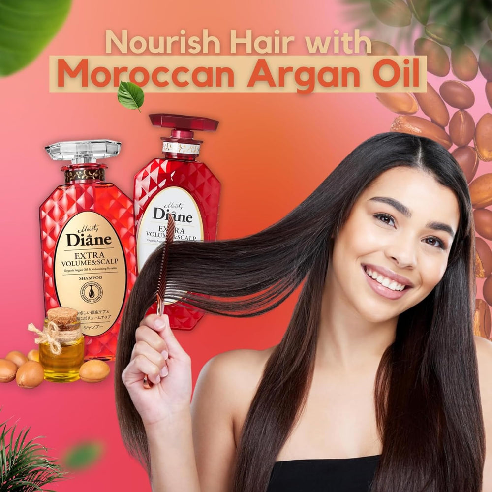 Moist Diane keratin-boost bottle close-up for stronger roots and smoother strands