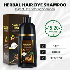 MOISTAR Dark Brown Dye Shampoo foam-on-hair demonstrates quick coloring