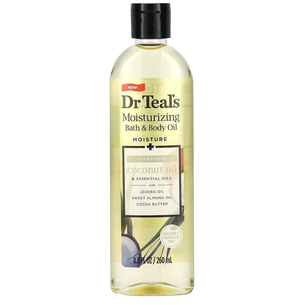 Moisturizing Nourishing Bath & Body Oil bottle for post-shower hydration.