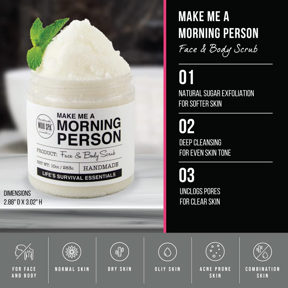 Recyclable packaging of Mojo Spa scrub, eco-conscious choice.