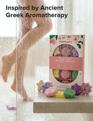Momcozy bathroom spa setup with steamers enhancing the shower ambience