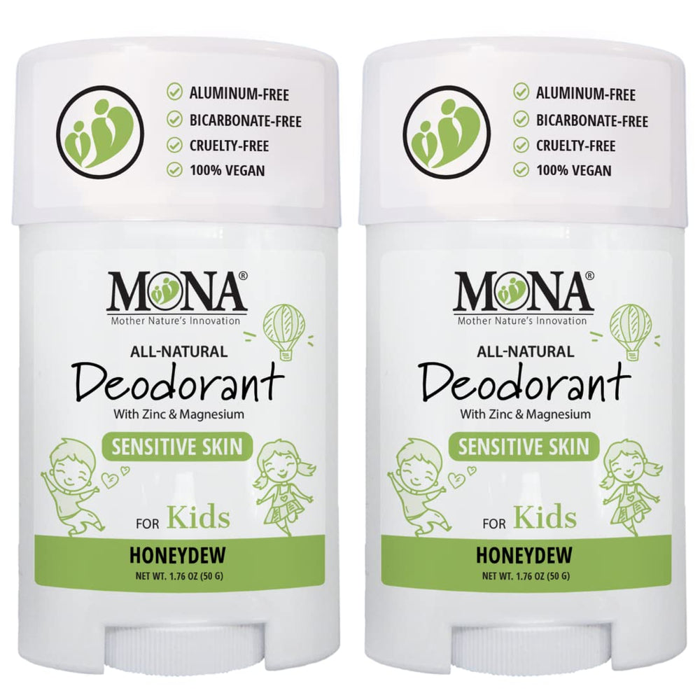 MONA Honeydew Kids Deodorant 2-pack front view for everyday freshness