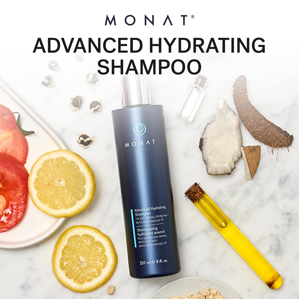 MONAT Advanced Hydrating Shampoo natural oils highlight plant and fruit oils for nourishment