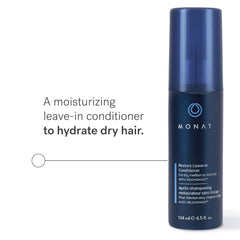 MONAT Balance hands applying conditioner for quick detangling and smoother styling.