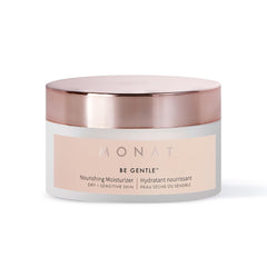 MONAT Be Gentle Nourishing Moisturizer bottle closeup, rich hydration for dry skin