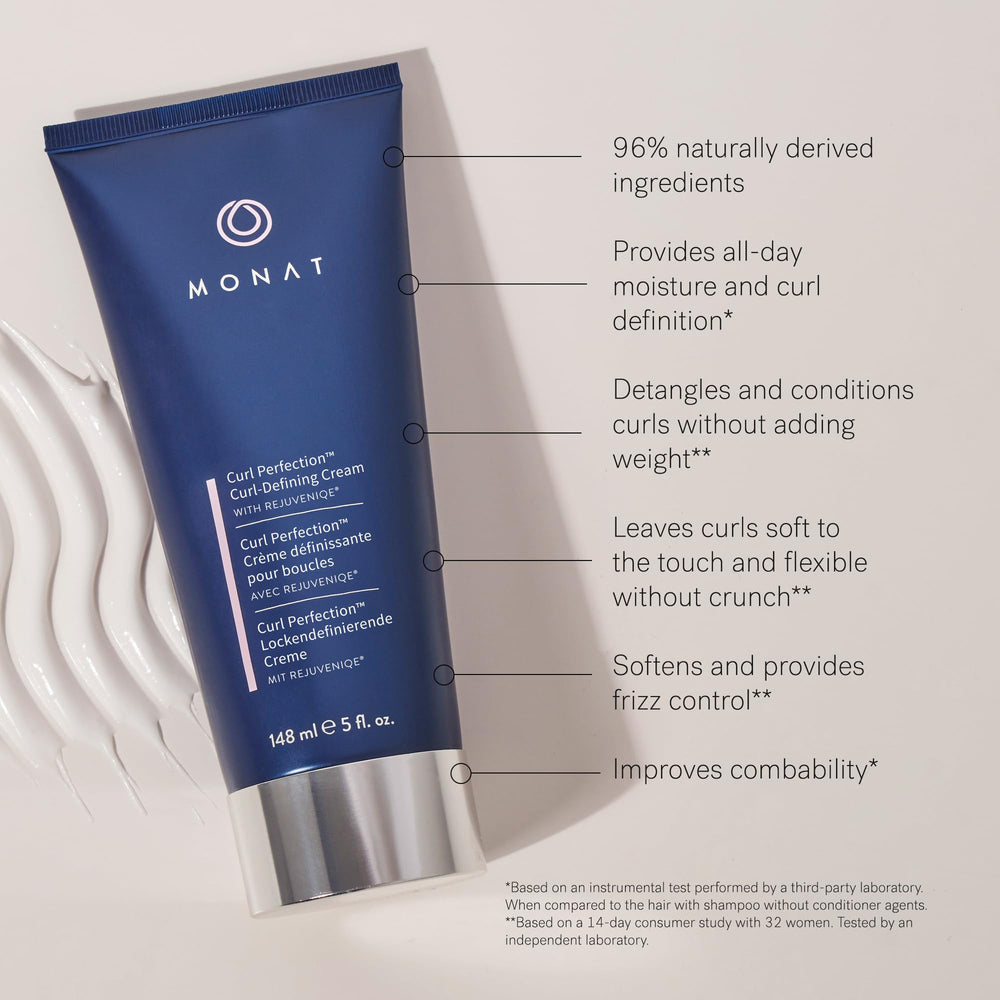Ingredient blend featuring Desert Date Oil and REJUVENIQE for nourished curls