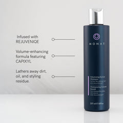 MONAT Shampoo lather close-up reveals rich foam and gentle cleansing