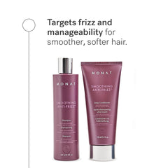 MONAT Smoothing Anti-Frizz Set conditioner bottle smoothing frizz and boosting lightweight fullness.