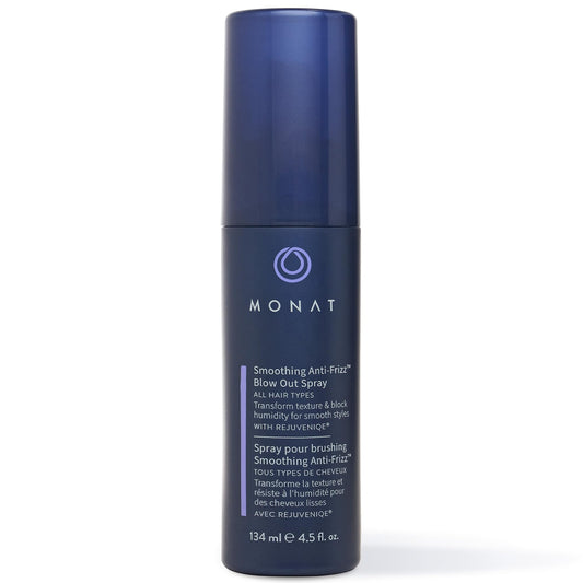 MONAT Smoothing Anti-Frizz Blowout Bottle delivers sleek, frizz-free hair with a glossy finish.