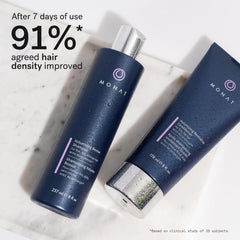 MONAT Volumizing Conditioner bottle highlights softness and detangling for thin hair