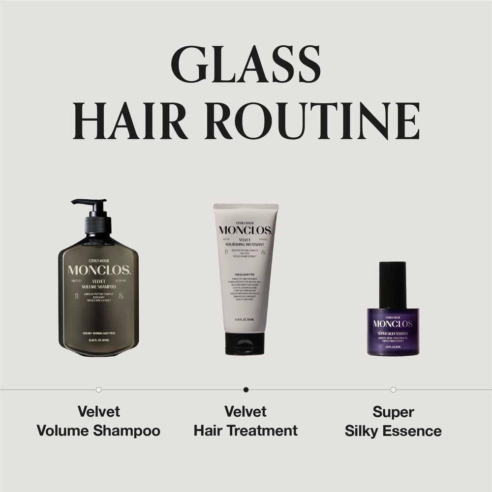 Color-treated hair appears vibrant after Velvet Hair Treatment application.