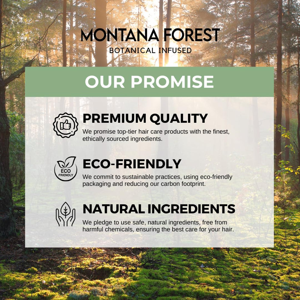 MONTANA FOREST Eco-packaging recyclable materials visible, supporting sustainable beauty choices