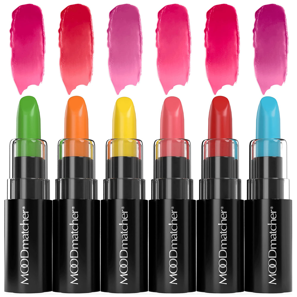 MOODmatcher color-changing lipstick packaging showcases premium design and shade evolution.