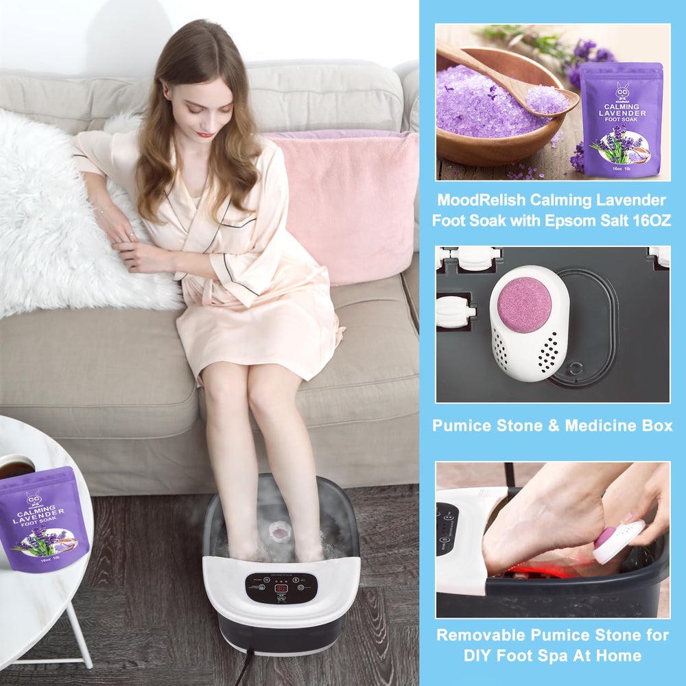 MoodRelish infrared light feature promoting circulation and warmth during soak.