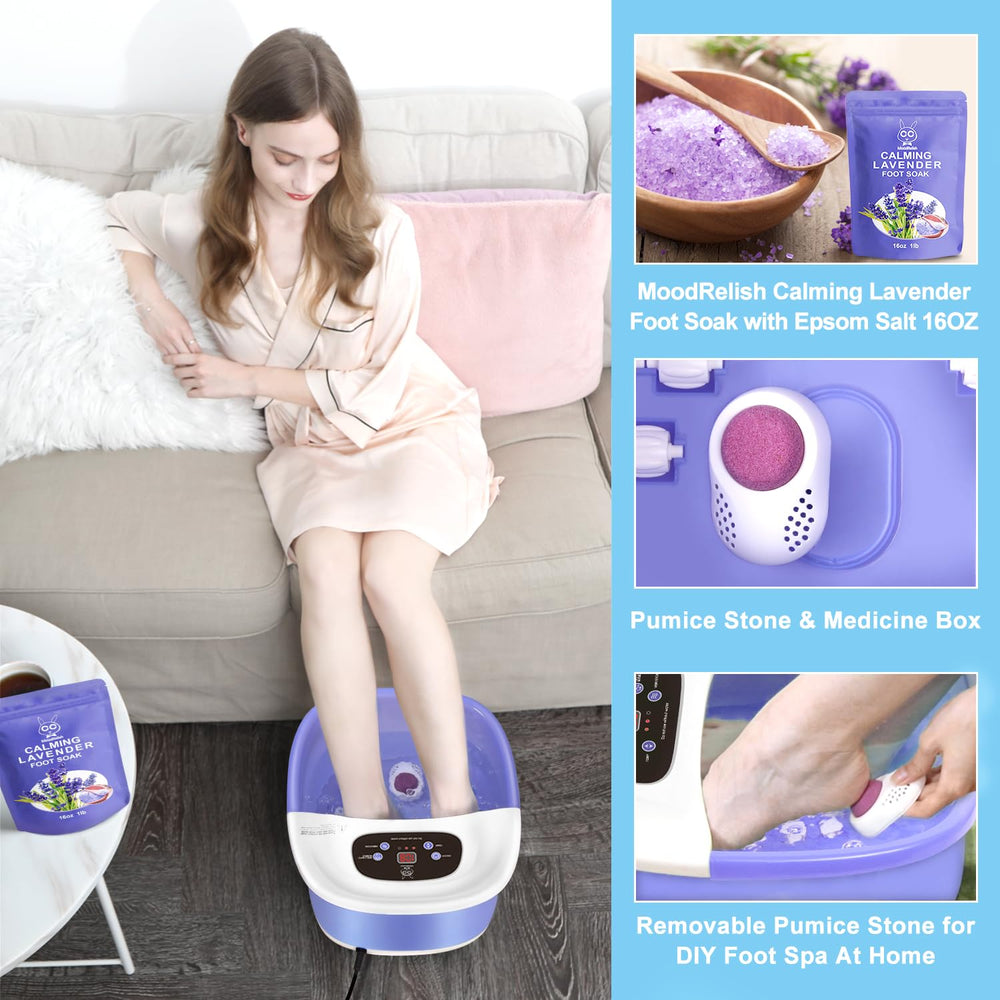 MoodRelish infrared light supports circulation during foot spa sessions