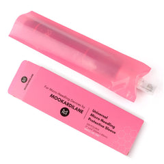 Pink disposable pen sleeves protecting the pen and client during sessions.