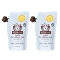 Moon Valley Organics foaming hand soap refill pouch ready to pour, reduces waste