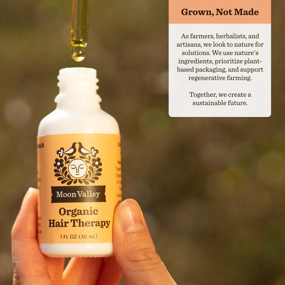 Moon Valley Organics Hair Therapy with jojoba oil for smooth, moisturized hair
