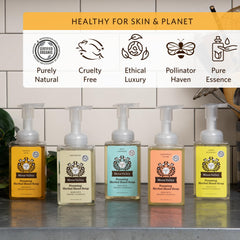 Moon Valley Organics Orange Spice foaming hand soap packaging emphasizes eco friendly design