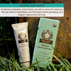 Moon Valley Organics PsoriaSoothe packaging box is eco-friendly and recyclable.