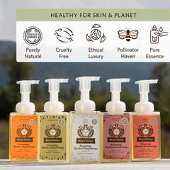 Moon Valley Organics vegan non-GMO label on soap bottle.